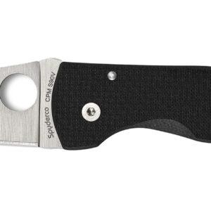 Spyderco C264CFP MicroJimbo  2.45" Folding Wharncliffe Plain Satin CPM S90V Blade, Black Textured Carbon Fiber Handle