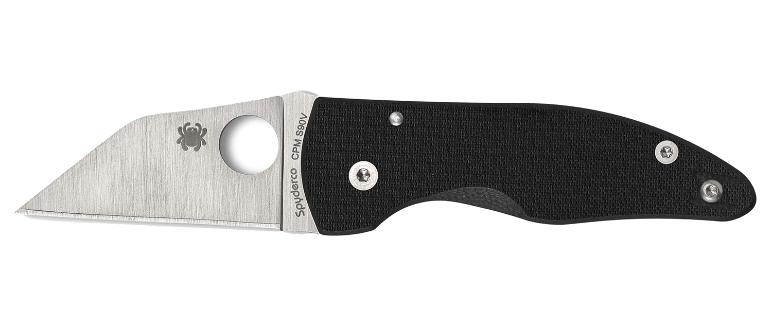 Spyderco C264CFP MicroJimbo 2.45" Folding Wharncliffe Plain Satin CPM S90V Blade, Black Textured Carbon Fiber Handle