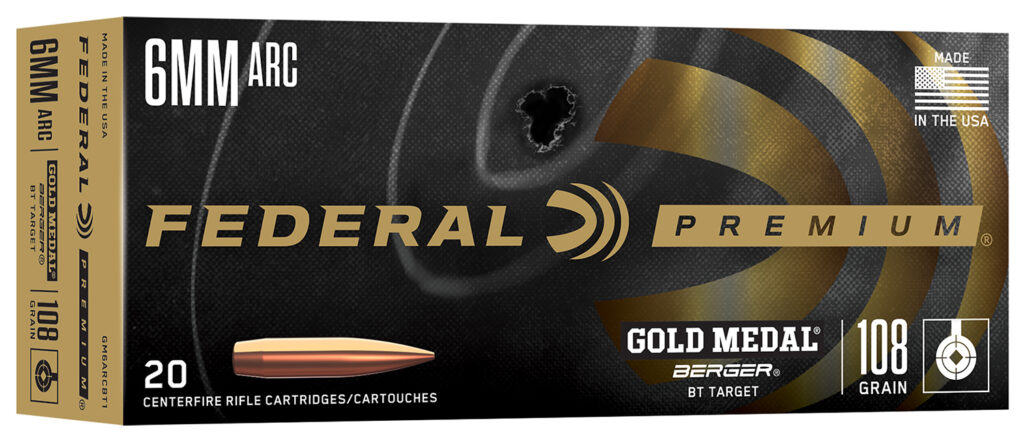 Federal GM6ARCBT1 Gold Medal  6mmARC 108gr 20 Per Box/10 Case