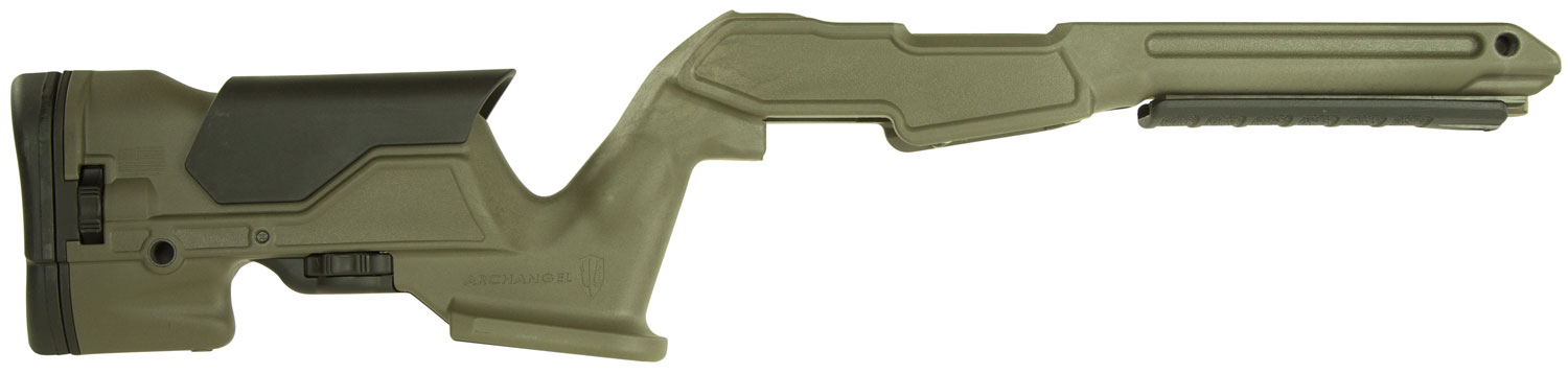 Archangel AAP1022OD Precision Stock OD Green Synthetic Fixed with Adjustable Cheek Riser for Ruger 10/22