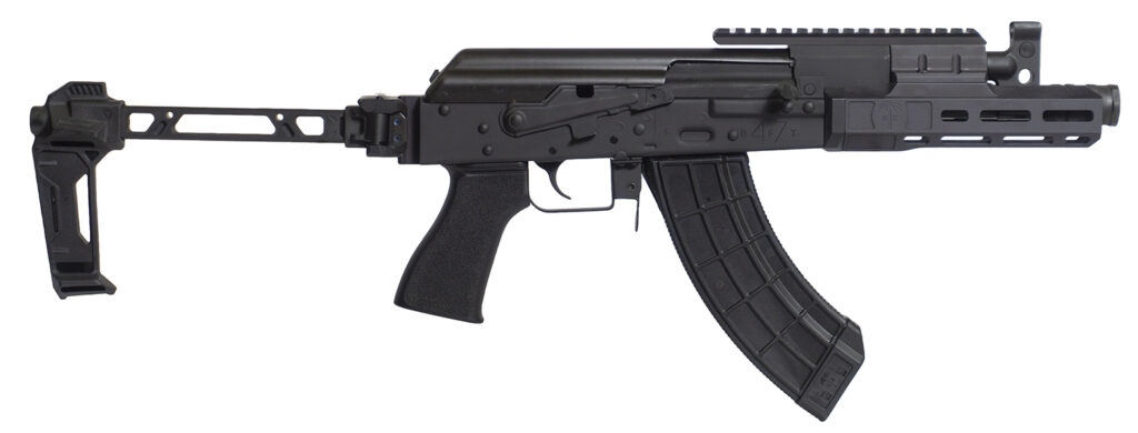 Century Arms HG8007N Draco Tactical 7.62x39mm 30+1 7.50" Black Barrel w/Linear Compensator, M-LOK Handguard, Black Receiver w/Picatinny Rail, Black SB Bi-Folding Pistol Brace