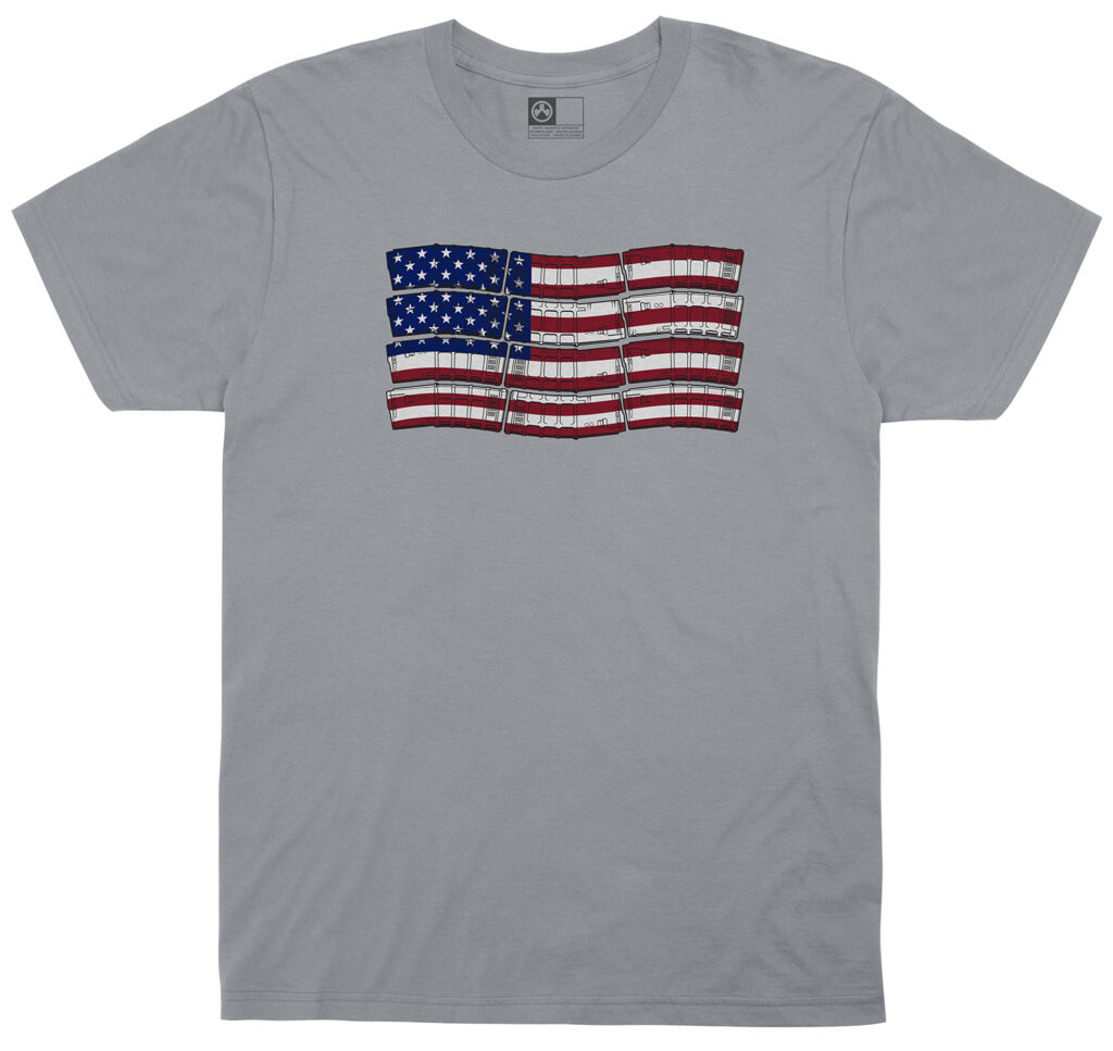 Magpul MAG1180-010 American Flag  Charcoal Gray Cotton/Polyester Short Sleeve Small