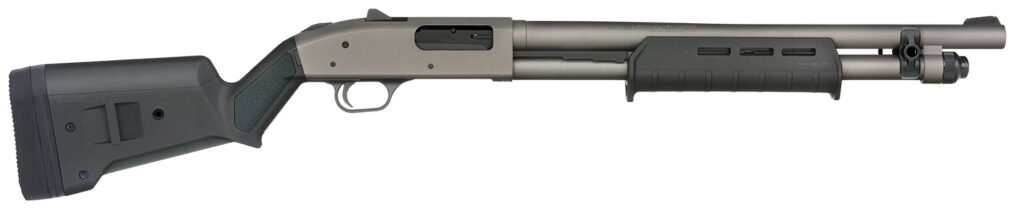 Mossberg 50795 590A1 Professional Series 12 Gauge Bolt 3" 6+1 18.50" Tungsten Gray Cerakote Barrel, Tungsten Gray Cerakote Steel Drilled & Tapped Receiver, Magpul SGA Black Synthetic Stock, Ambidextro