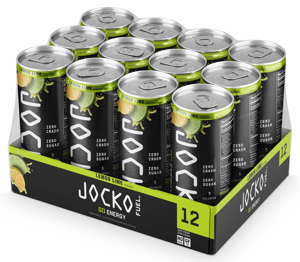 Jocko Fuel 29006 Lemon Lime Energy Drinks 12oz 12Pack