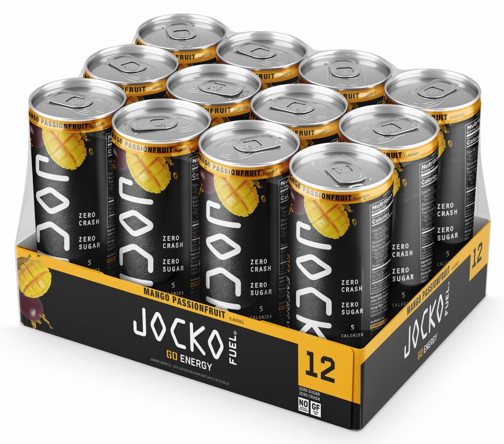 Jocko Fuel 29046 Mango Passionfruit Energy Drinks 12oz 12Pack