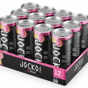 Jocko Fuel 29076 Pink Lemonade Energy Drinks 12oz 12Pack