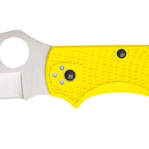 Spyderco C258PYL Stretch 2 XL Lightweight 3.95" Folding Plain Stonewashed H2 Steel Blade, Yellow Bi-Directional Texturing FRN Handle