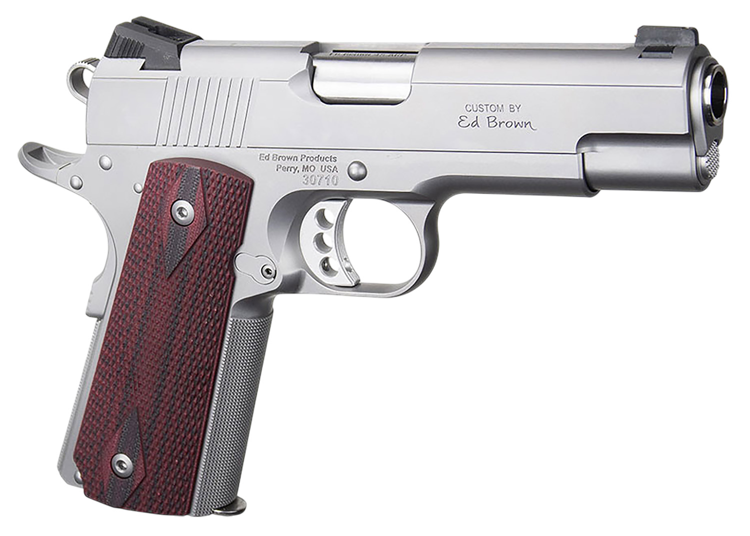 Ed Brown EC18SS45 1911 Executive Commander 45 ACP 7+1 4.25" Stainless Steel Barrel, Serrated Slide & Frame, Right Hand