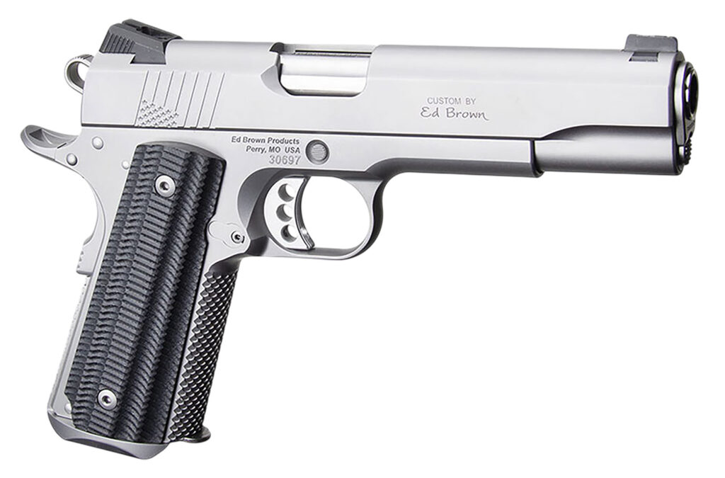 Ed Brown BASESS2A 1911 2nd Amendment 45 ACP 7+1 5" Stainless Steel Barrel, Serrated Slide & Frame, Black Alien G10 Grip, Right Hand