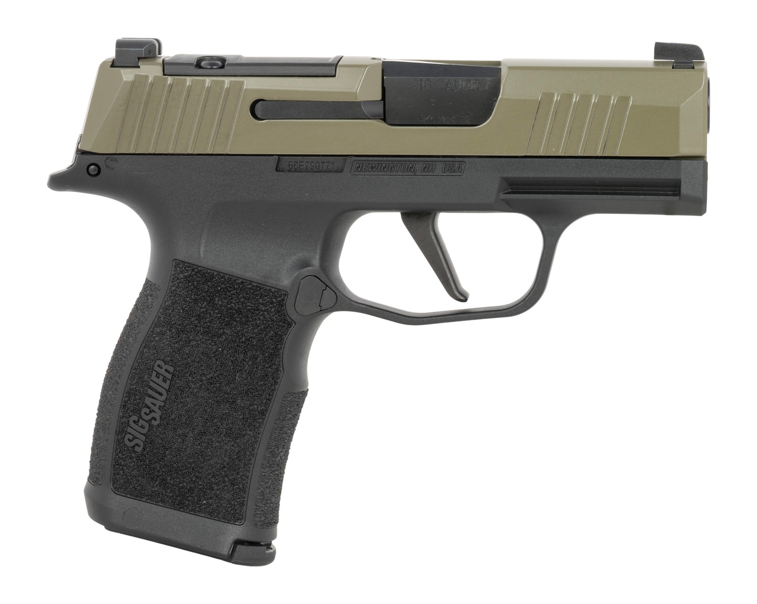 Sig Sauer 365X9GXR3P P365X Micro-Compact 9mm Luger 12+1 3.10" Black Moss Green Stainless Steel Optic Ready/Serrated Slide, Black Stainless Steel Frame w/Accessory Rail, Textured Grip, RMSc Footprint