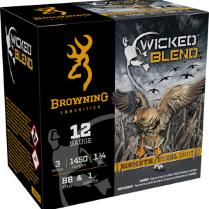 Browning Ammo B193431230 Wicked Blend  12Gauge 3" 1 1/4oz BB/1BI Shot 25 Per Box/10 Case