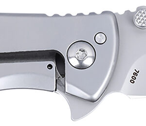 CRKT 7600 SLAG EDC 2.95" Folding Plain Bead Blasted D2 Steel Blade, Stainless Steel Handle