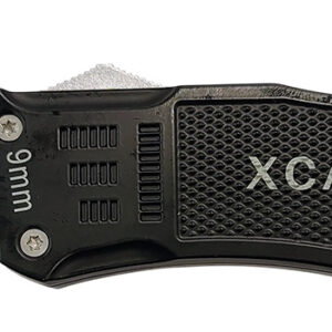 Xcaliber Knife Company 9mm Large 3.80" OTF Drop Point Black 440C SS Blade, 5.30" Steel Handle