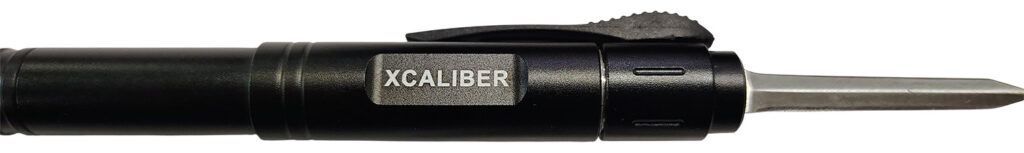 Xcaliber Knife Company  Pen Knife  1.70" OTF Dagger Stainless 440C SS Blade, 5.90" Black Aluminum Handle