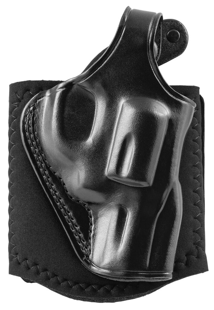 Galco AG286RB Ankle Glove  Size Fits Ankles up to 13" Black Leather Hook & Loop Compatible w/Glock 26/27Gen3-5/Glock 33 Right Hand