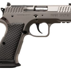 Sarsilmaz SAR7/24C 7/24  Compact 9mm Luger 17+1 Matte Stainless Steel Frame w/Beavertail & Picatinny Rail, Black Polymer Grip