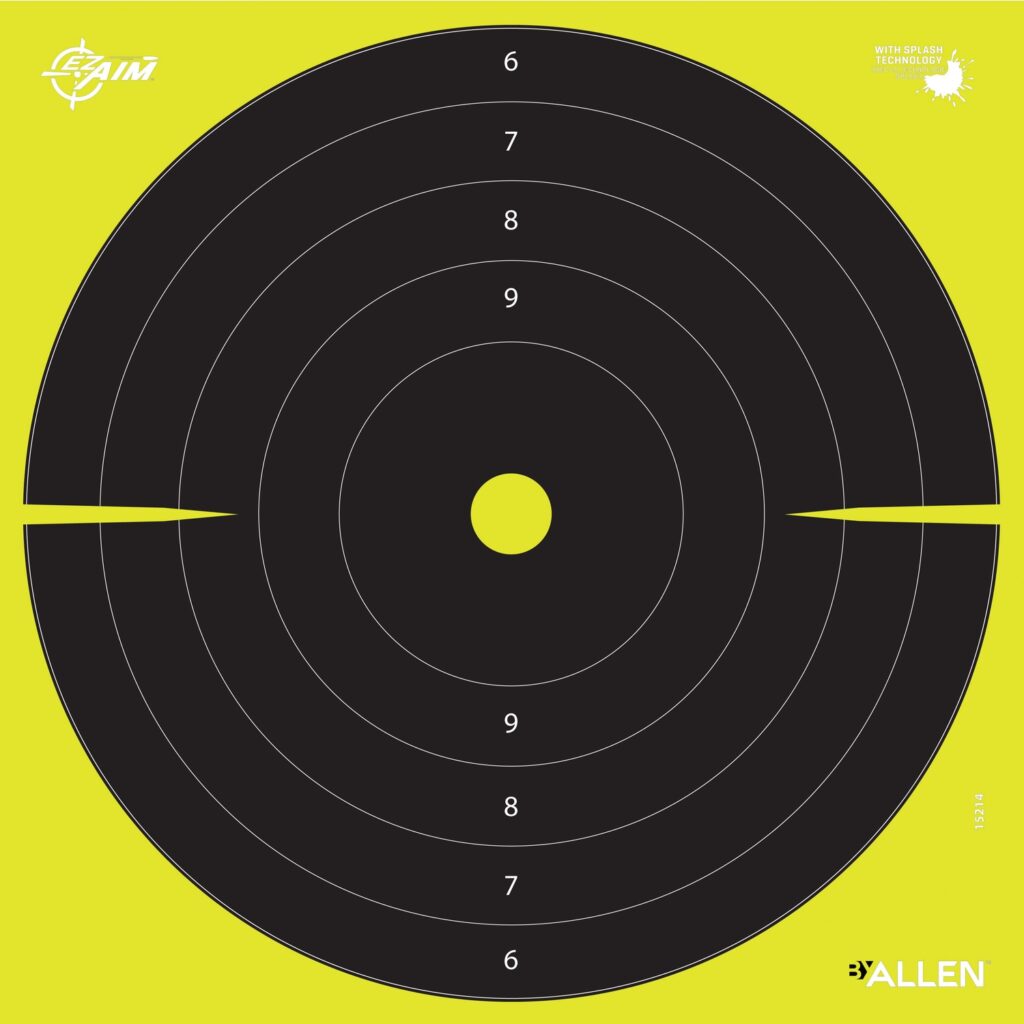 Allen 15214-30 EZ Aim Splash  Bullseye Hanging Paper Black/Chartreuse 30Pack
