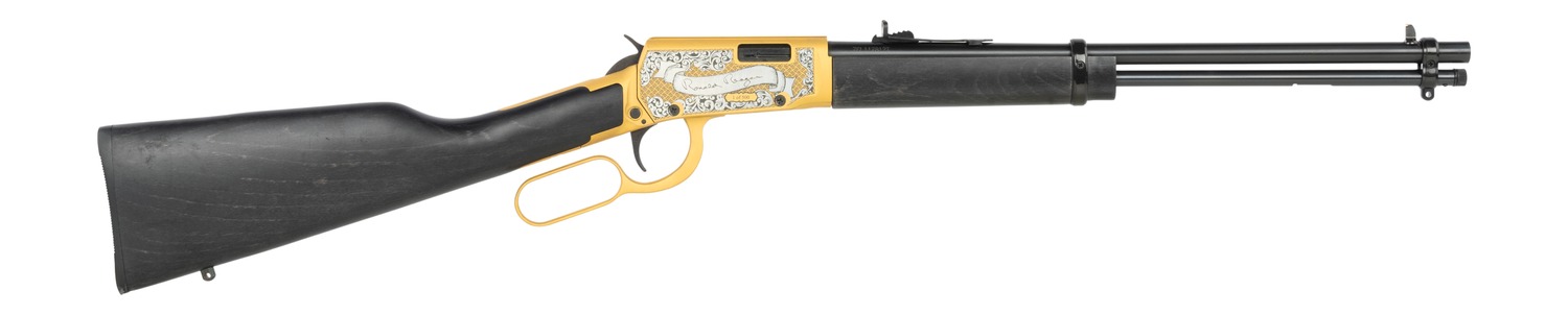 Rossi RL22181WD-GLD2RR Rio Bravo 22 LR 15+1 18" Black Oxide Polished Barrel, Gold Cerakote Aluminum Receiver, Fixed Wood Stock