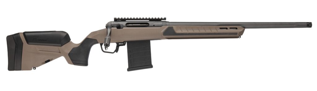 Savage Arms 32679 110 Core Tactical 300 Win Mag 5+1 24" Medium Heavy Fluted Barrel, Arca Rail Forend, Coyote Tan AccuStock w/AccuFit V2 Synthetic Stock, Right Hand