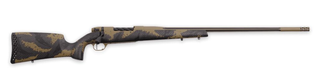 Weatherby MAX01N224WR6B Mark V Apex 224 WBY Mag 4+1 24" + 2"Coyote Tan/Graphite Black Cerakote Fluted Threaded Barrel, Coyote Tan Cerakote Steel Drilled & Tapped Receiver, Tan/Brown Sponge Accents Fix