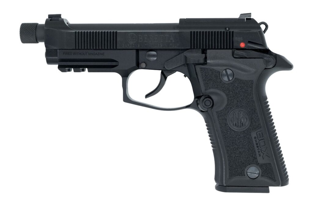 Langdon Tactical Tech 80X32BTJ Beretta Cheetah 80X Micro-Compact 32 ACP 13+1 4.40" Black Threaded Barrel, Black Bruniton Carbon Steel Optic Ready/Serrated Slide, Black Anodized Aluminum Frame w/Picati