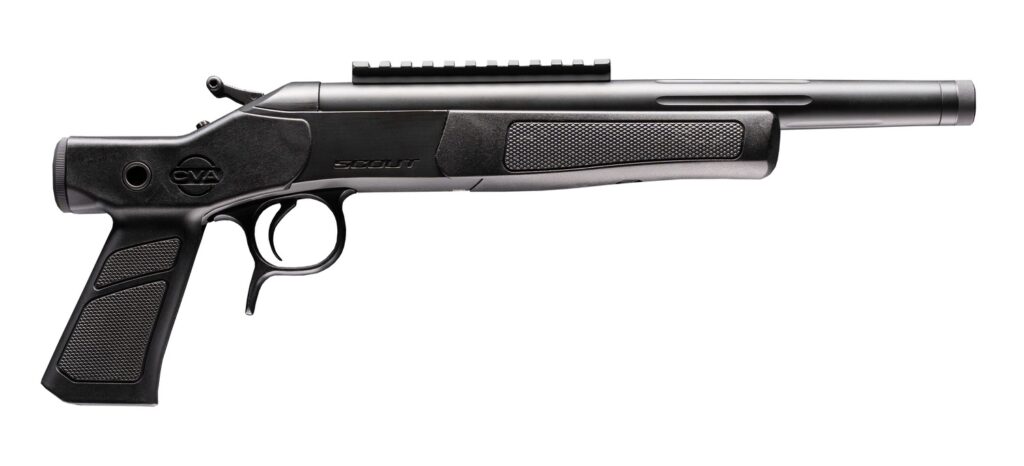 CVA CP802 Scout XP 300 Blackout 1rd 11.50" Matte Stainless Steel Fluted Threaded Barrel, Picatinny Rail, Graphite Black XP Pistol Grip