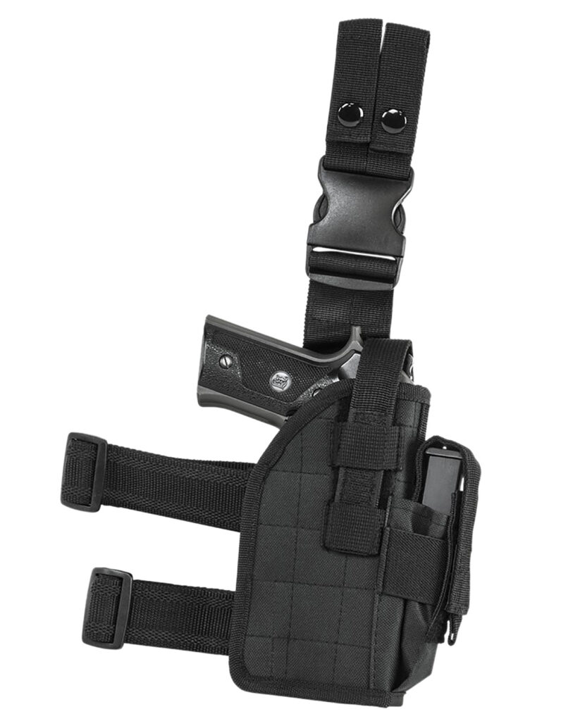 NcStar CVDLHOL2954B Drop Leg  Leg Black PVC Fabric Leg Fits Full Size Semi-Auto Fits Compact Semi-Auto Right Hand