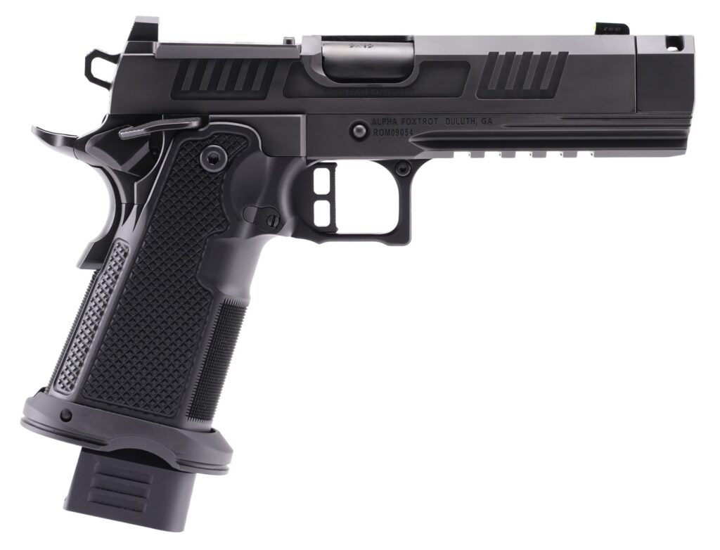 Alpha Foxtrot AA47X1CIG-XDBK19 AF1911 Romulus 9mm Luger 20+1 4.25" Black DLC Stainless Steel Threaded Compensated Barrel, Optic Ready/Serrated Slide & Frame w/Beavertail & Picatinny Rail, Aluminum Gri