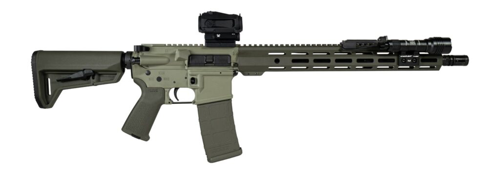 Shark Coast Tactical SCC04137GKNL Grassy Knoll Bundle 5.56 NATO 30+1 16" Black Melonite Threaded Barrel, 2-Tone Green Cerakote Aluminum Receiver w/Picatinny Rail, M-LOK Handguard, Magpul MOE SL OD Gre