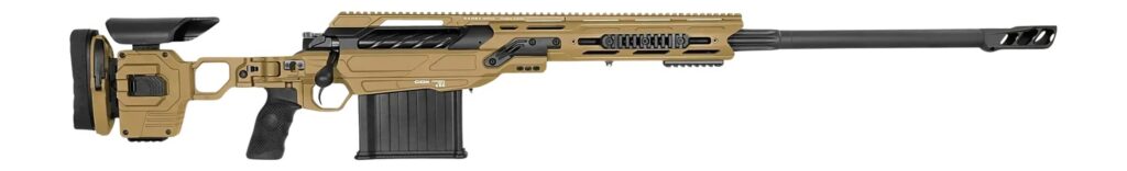 Cadex Inc CDX50DUAL5029BR40I2J5N CDX-50 Tremor 50 BMG 5+1 29" Black DLC Match Grade Threaded Barrel, Black DLC Aluminum Receiver w/Picatinny Rail, Adjustable Folding Hybrid Tan Stock, Black Polymer Gr