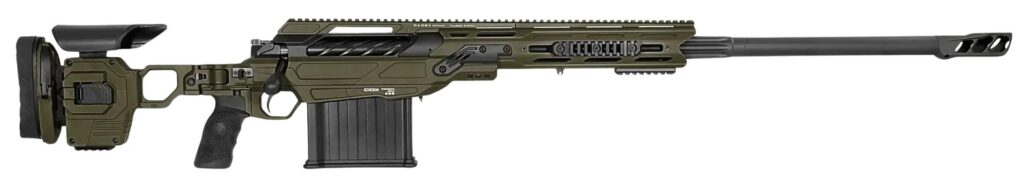 Cadex Inc CDX50DUAL5029BR40I2J5N CDX-50 Tremor 50 BMG 5+1 29" Black DLC Match Grade Threaded Barrel, Black DLC Aluminum Receiver w/Picatinny Rail, Adjustable Folding OD Green Stock, Black Polymer Grip