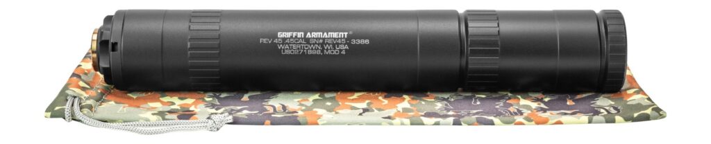 Griffin Armament GAREV45M4-W Revolution 45 Cal 1.375" Black Aluminum/Stainless Steel