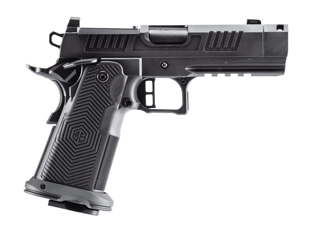 Alpha Foxtrot AA39X1QIG-XDBK19 AF1911 Romulus Compact Frame 9mm Luger 20+1 3.50" Black DLC Threaded Compensated Barrel, Black DLC Stainless Steel Optic Ready/Serrated Slide, Black DLC Stainless Steel