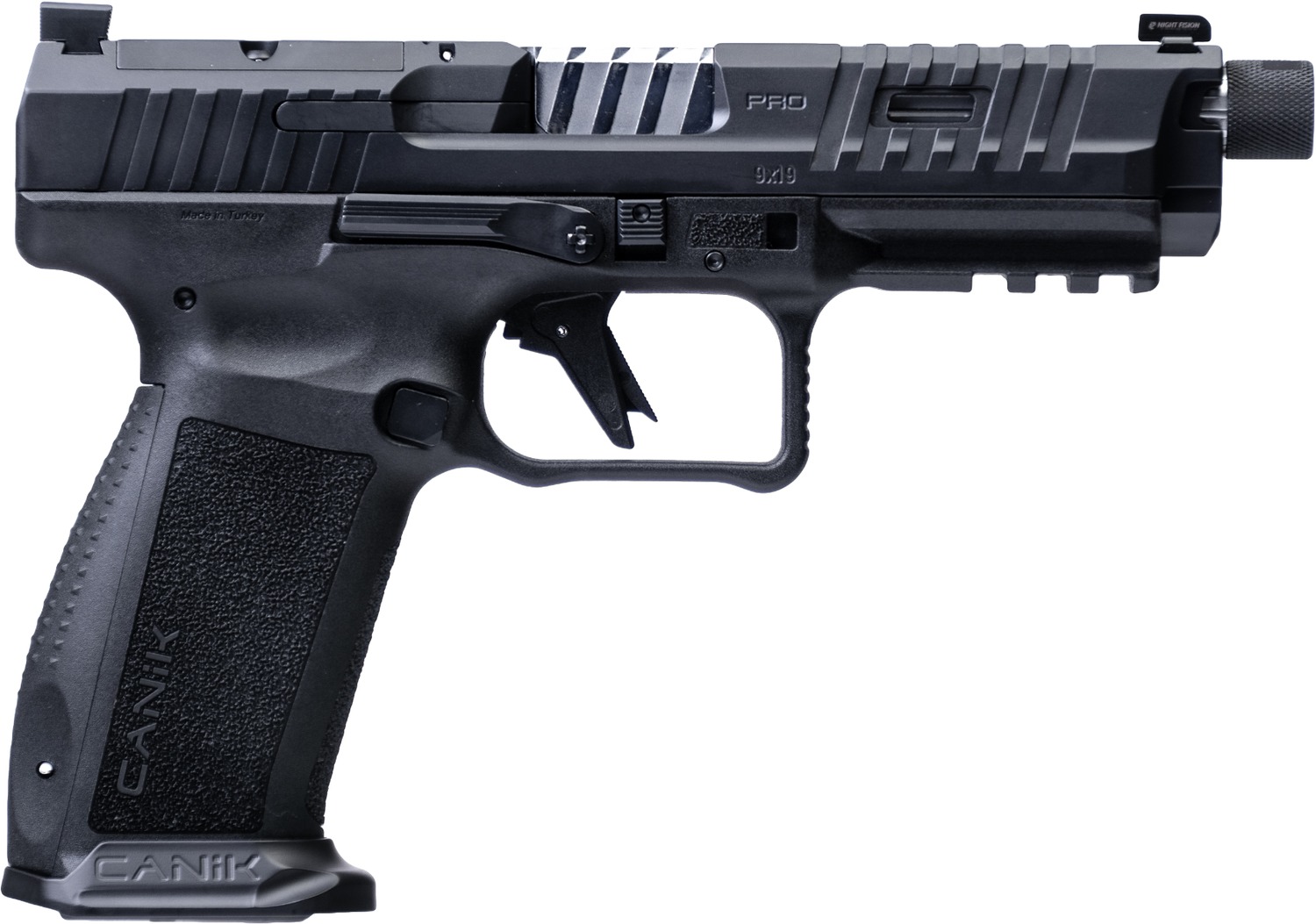 Canik HG7069-N Mete SFT Pro Full Size 9mm Luger 20+1 18+1 5" Chrome Plated Threaded Barrel, Stingray Steel Optic Ready/Serrated Slide, Stingray Polymer Frame w/Picatinny Rail, Interchangeable Backstra