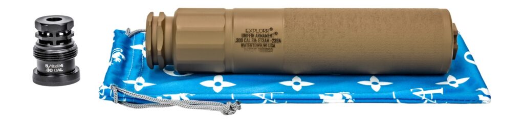 Griffin Armament GAET3FDEAM-W Explorr 300 Blackout Flat Dark Earth Stainless Steel/Nickel 5/8"x24