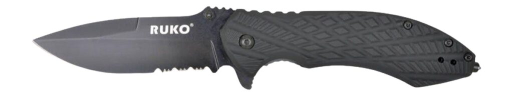 RUKO RUK0182SBBK 440C 3-1/4"SERRATED FOLDING BBPS