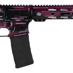 Shark Coast Tactical SCC02119ABKCH Anime-15  5.56 NATO 30+1 16" Black Nitride Threaded Barrel, Black Cherry Cerakote Aluminum Receiver w/Picatinny Rail, M-LOK Handguard, Magpul Collapsible Black Polym