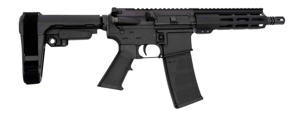 Andro Corp Industries 5568CB ACI-15 CQB 5.56 NATO 30+1 8" Black Nitride Threaded Barrel, Black Anodized Aluminum Receiver w/Picatinny Rail, M-LOK Handguard, Black Polymer SBA3 Pistol Brace, Black A2 G