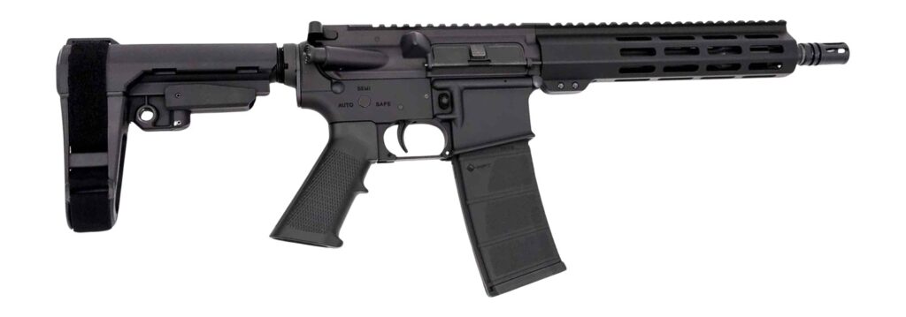 Andro Corp Industries 556103HB ACI-15 Halo 5.56 NATO 30+1 10.30" Black Nitride Threaded Barrel, Black Anodized Aluminum Receiver w/Picatinny Rail, M-LOK Handguard, Black Polymer SBA3 Pistol Brace, A2