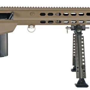 Barrett 20186 M107A1  50 BMG 10+1 20" Fluted Barrel, Flat Dark Earth Receiver w/Picatinny Rail, M-LOK Handguard, QD BiPod Forend, Black Polymer Grip