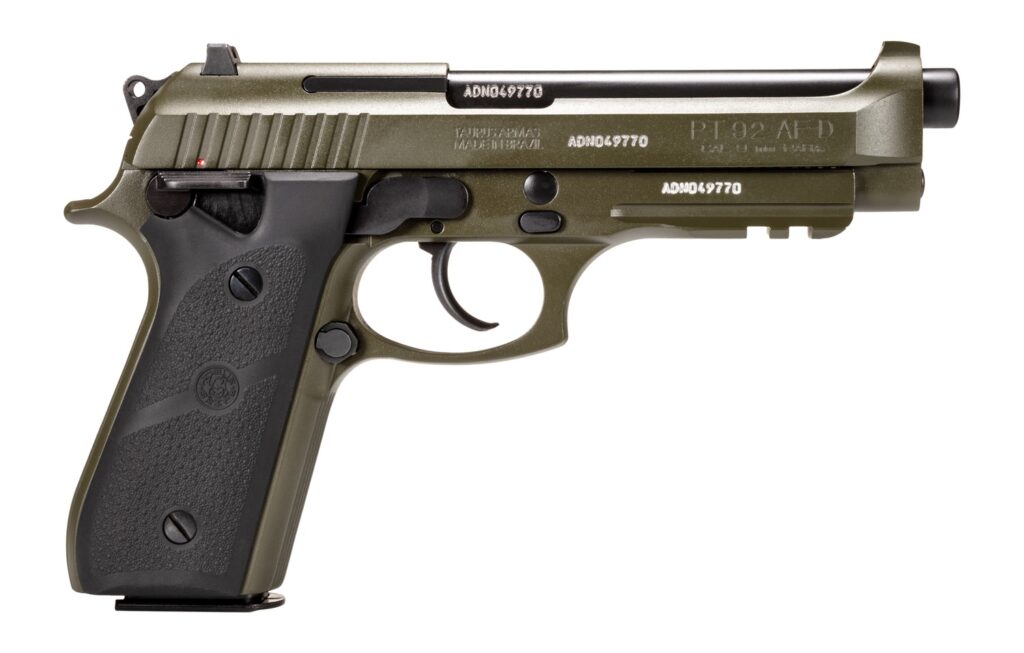 Taurus 1-92015T-H 92 Full Size 9mm Luger 17+1 5" Matte Black Stainless Steel Barrel, OD Green Cerakote Alloy Steel Serrated Slide, OD Green Cerakote Aluminum Frame w/Beavertail & Picatinny Rail, Blac
