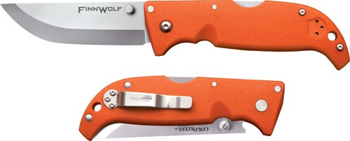 COLD STEEL FINN WOLF 3.5" BLZ - ORANGE CLIP FOLDER W/TRI-AD LK