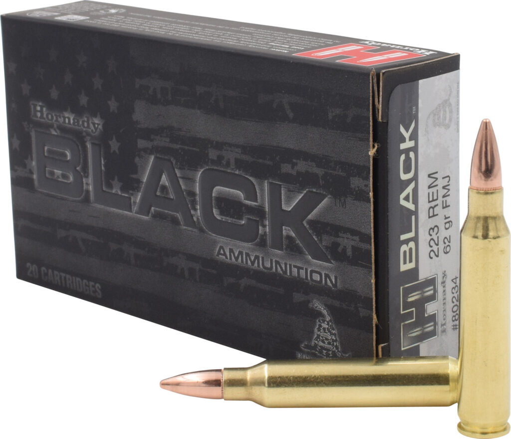 Hornady 80234 Black 223Rem 62gr Full Metal Jacket 20 Per Box/10 Case