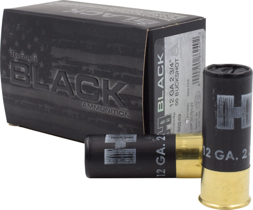 Hornady 86249 Black 12 Gauge 2.75" 00 Buck Shot 10 Per Box/ 10 Case