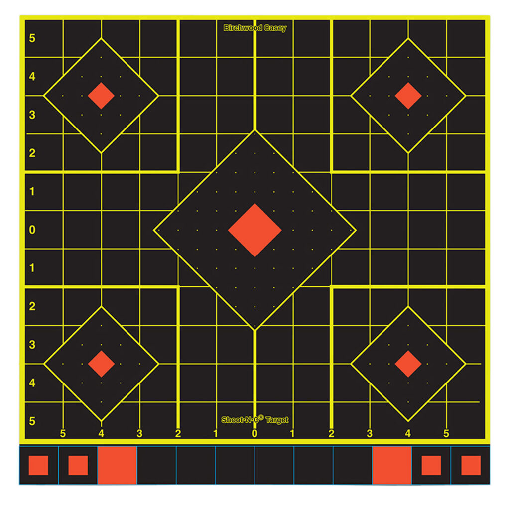Birchwood Casey 34214 Shoot-N-C Reactive Target Self-Adhesive Paper Multi Color 12" 5-Diamond 12 Pack