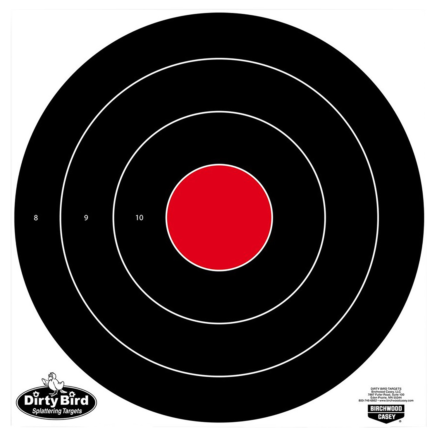 Birchwood Casey 35185 Dirty Bird 17.25" Bullseye Tagboard Hanging Black/White 5 Pack