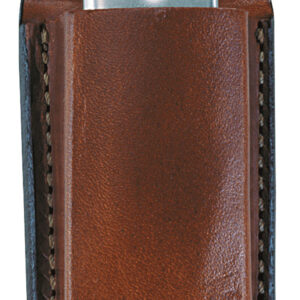 Bianchi 10739 Open Top Mag Pouch Single Tan Leather Belt Clip Compatible w/ 9mm/40 Belts 1.75" Wide