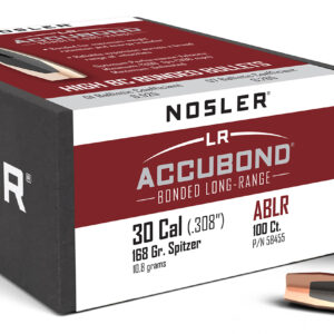 Nosler 58455 AccuBond Long Range 30Cal 168gr Spitzer Point Boat Tail 100/Box