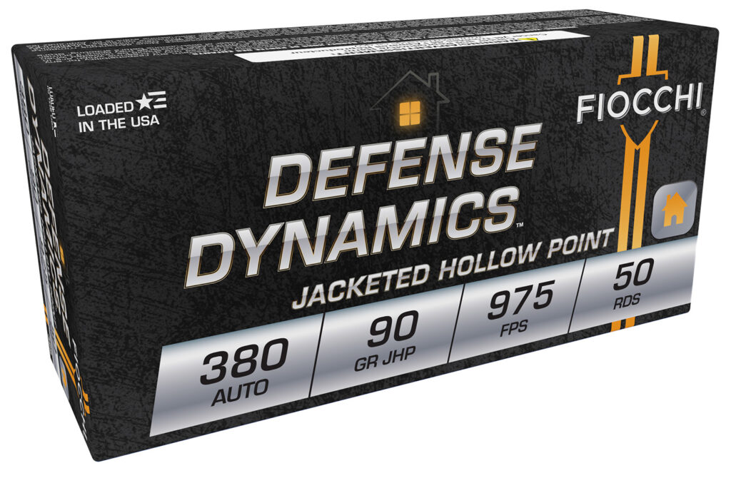 Fiocchi 380APHP Defense Dynamics  380ACP 90gr Jacketed Hollow Point 50 Per Box/20 Case