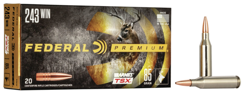 Federal P243K Premium 243Win 85gr Barnes TSX 20 Per Box/10 Case